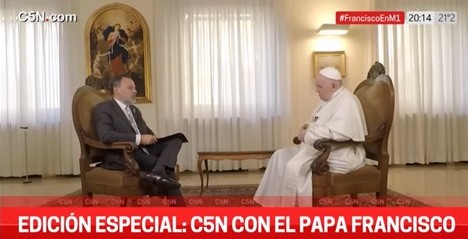 De Gustavo Sylvestre con el Papa Francisco en C5N